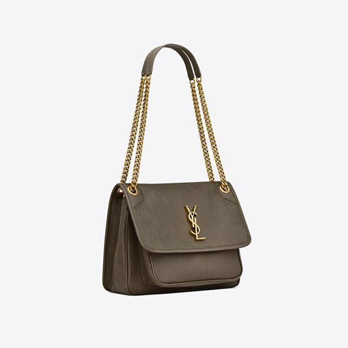 9a+ ysl medium niki grain de poudre lambskin shoulder bag